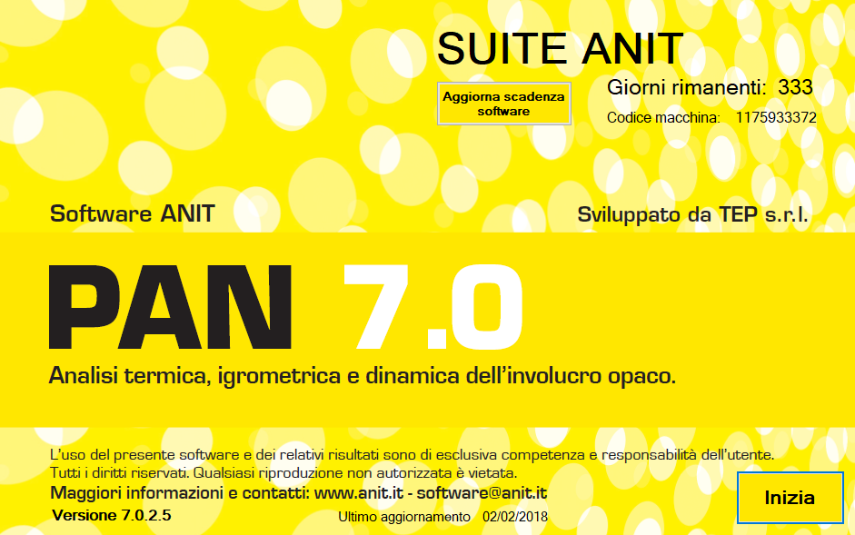 Software PAN analisi involucro